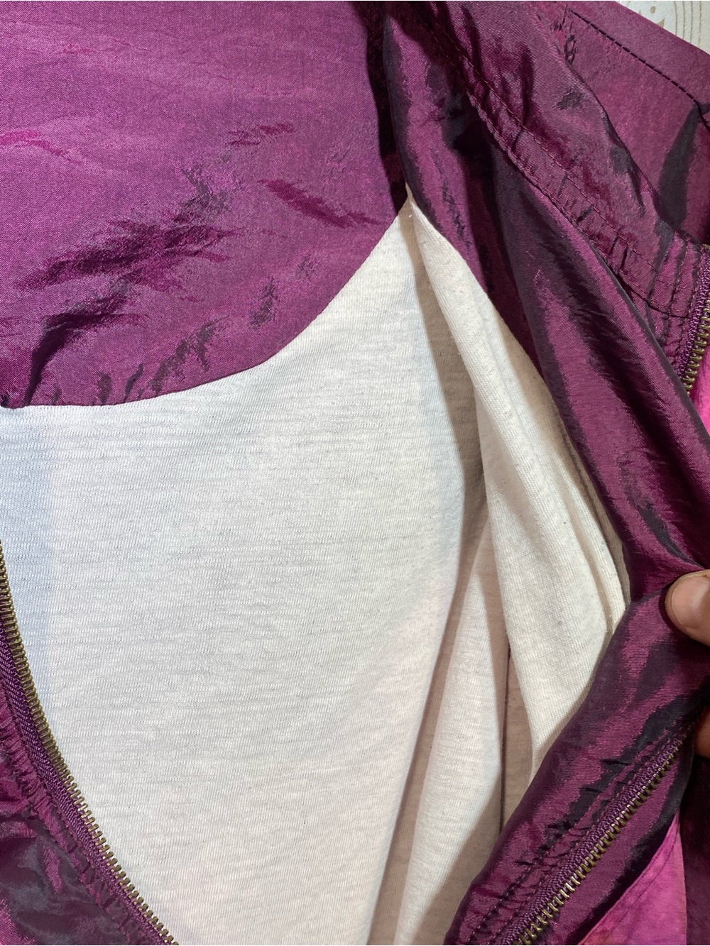 Vintage Women's Purple & Pink Colorblock Bomber Jacket - Picture 15 of 16